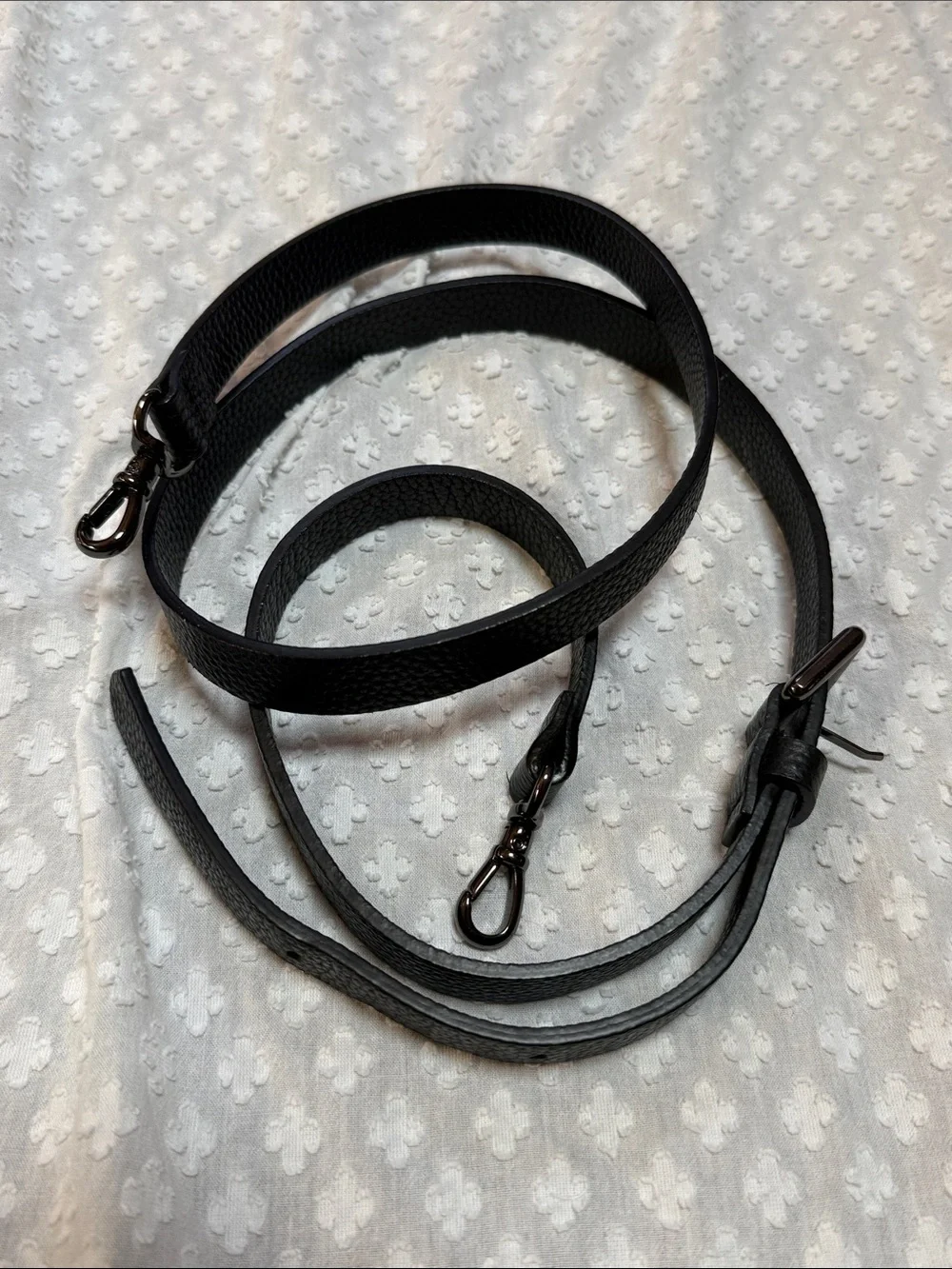 Bandolier Black Pebbled Leather Crossbody Strap
